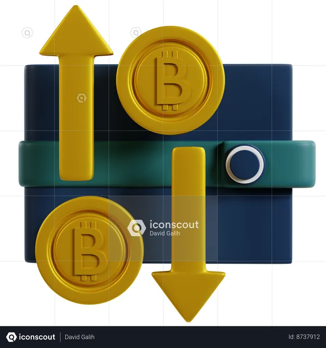 Visualización de transacciones criptográficas  3D Icon