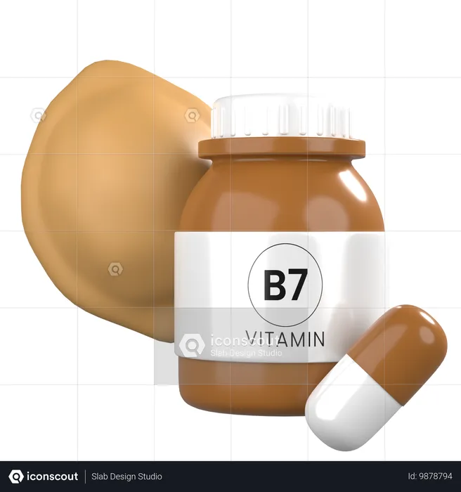 Vitamin B7  3D Icon