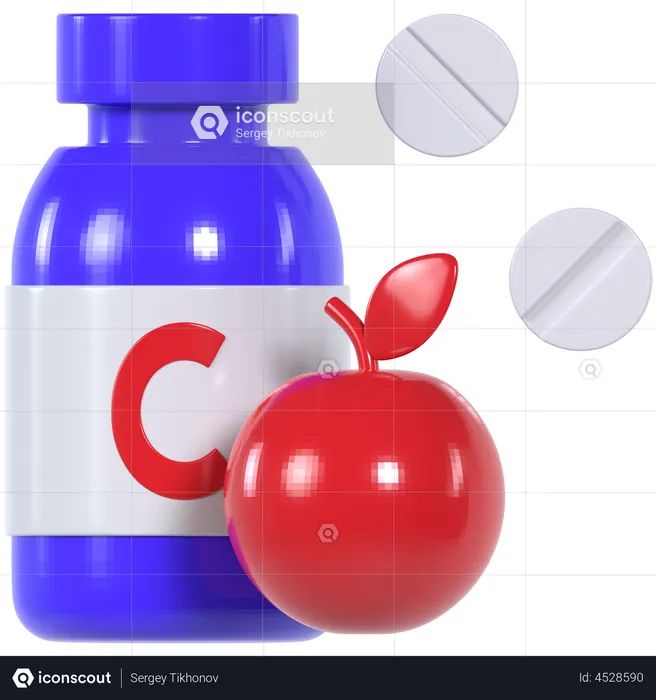 Vitamin C  3D Illustration