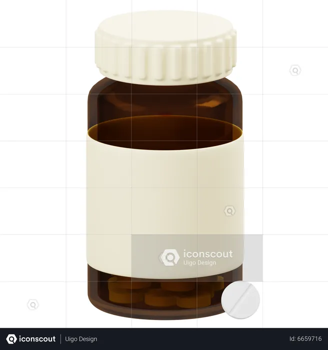 Vitamin Jar  3D Icon