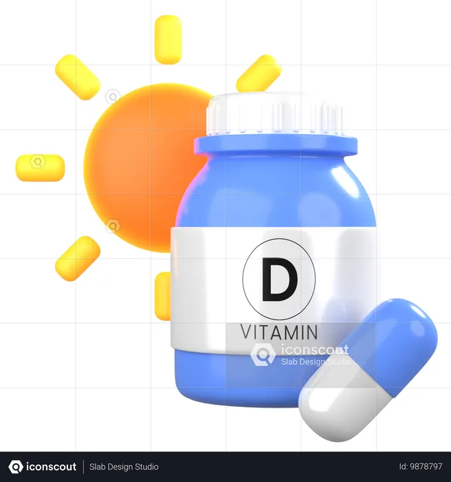 Vitamina D  3D Icon