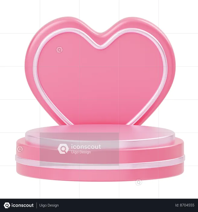 Fond D'amour De Podium De Vitrine D'affichage De Produit  3D Icon