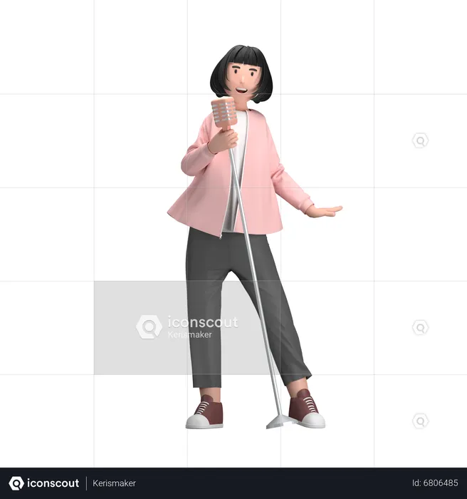 Vocalista femenina  3D Illustration