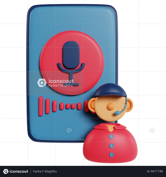 Voice Assistant Smart Technology  3D Icon