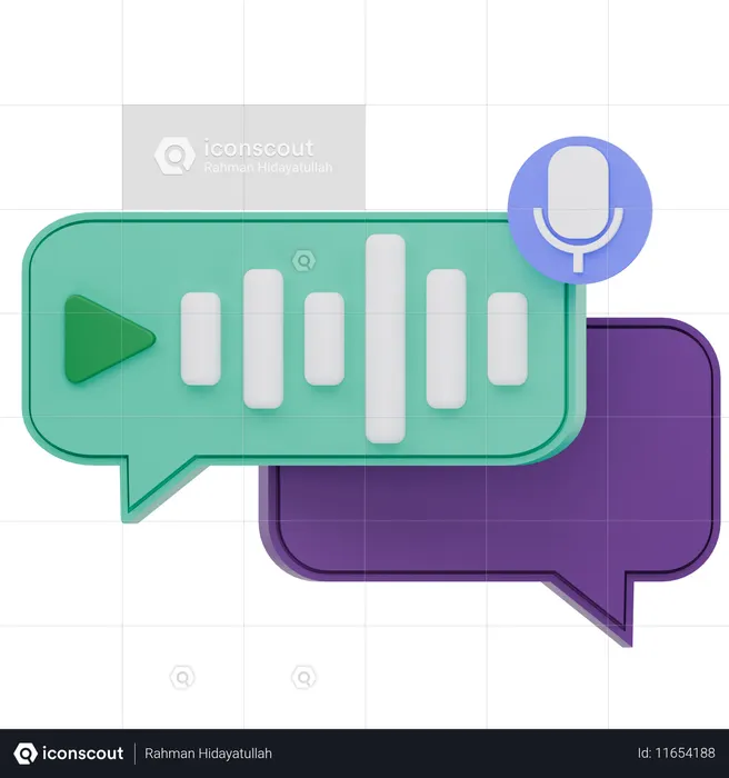 Voice Message Communication Apps  3D Icon