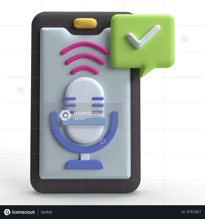 Voice Recognition  3D Icon