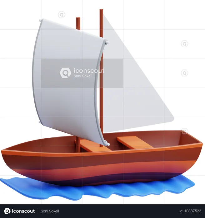 Bateau à voile  3D Icon