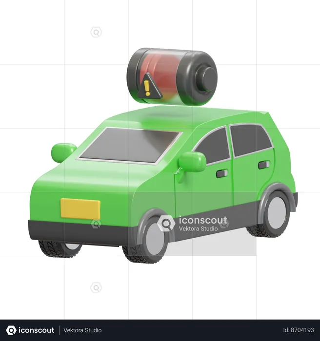 Batterie faible d'une voiture électrique  3D Icon