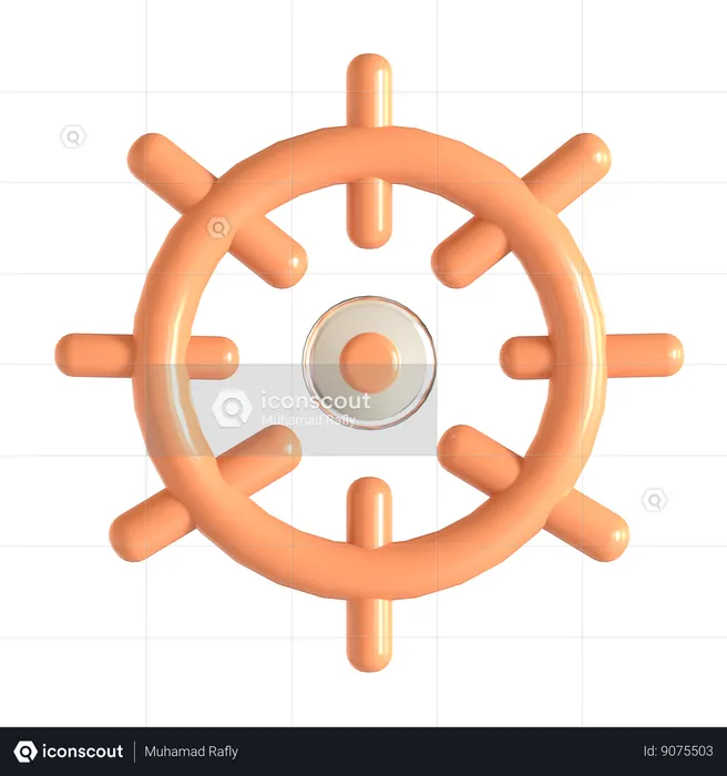 Volante de barco  3D Icon