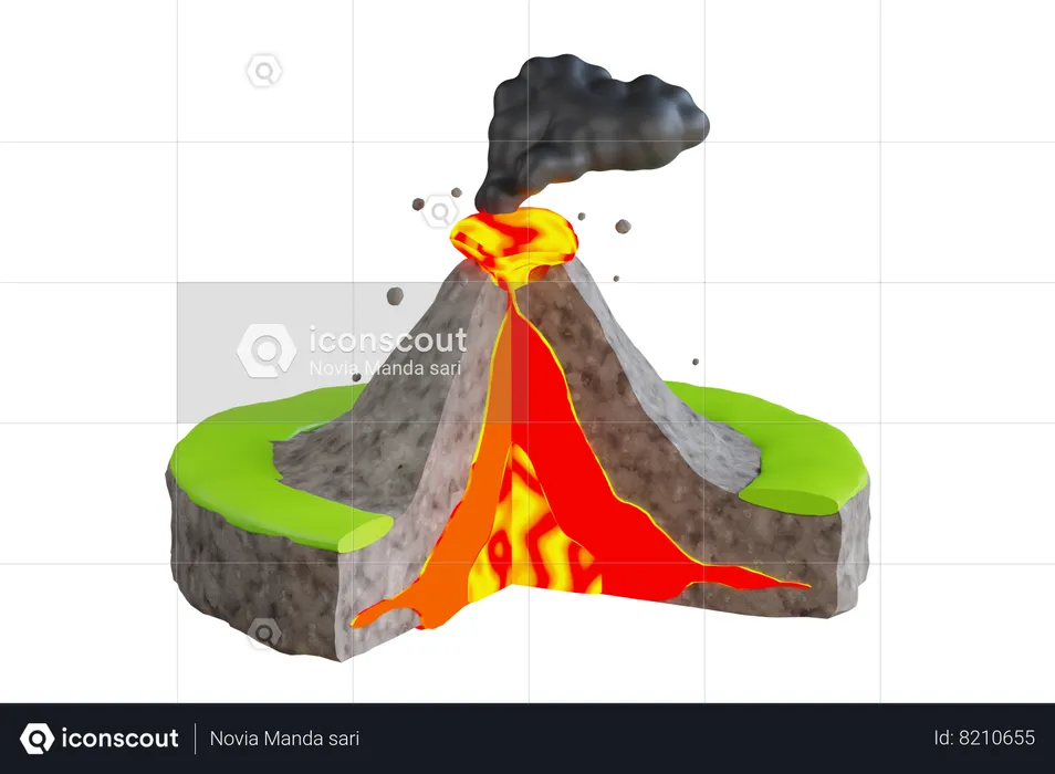 Volcanic Eruption  3D Icon