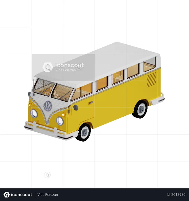 Volkswagen Bus  3D Illustration