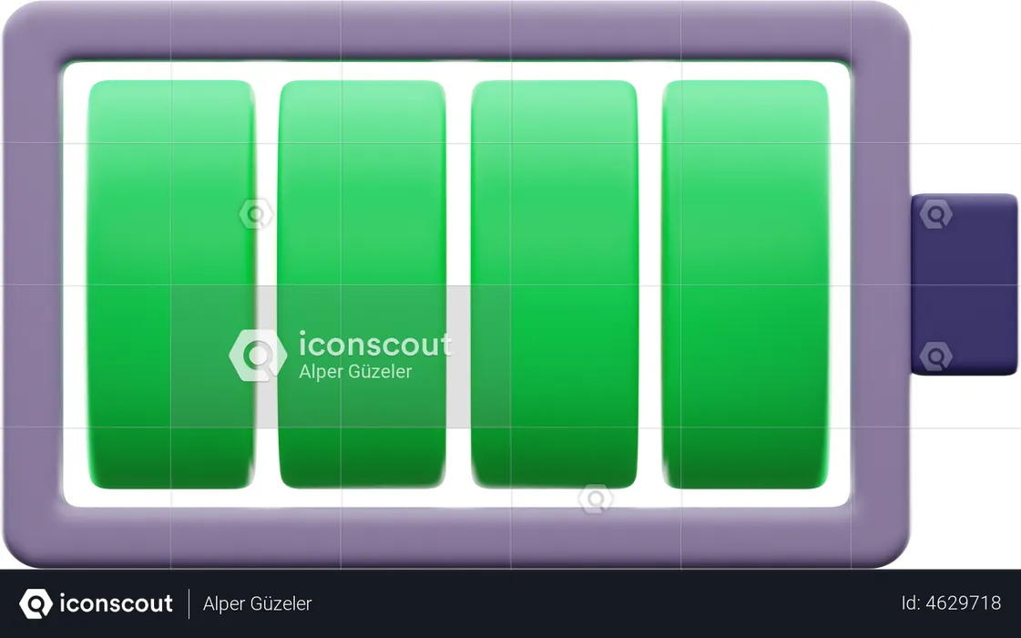 Volle Ladung der Batterie  3D Illustration