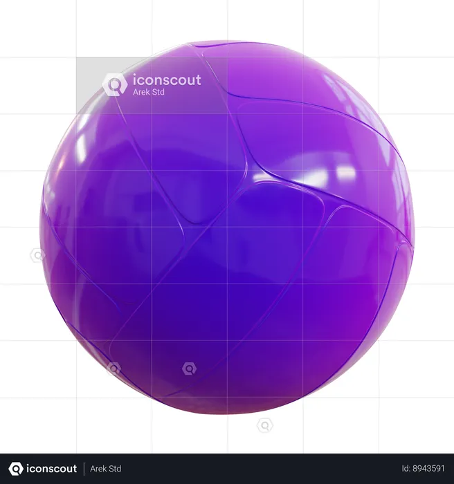 Volley Ball Abstract Shape  3D Icon