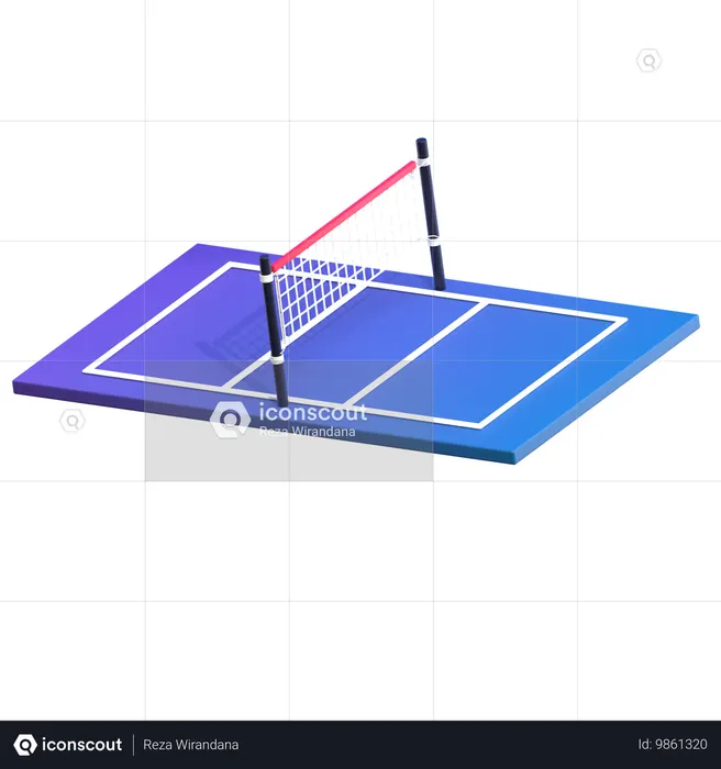 Volleyball Court  3D Illustration