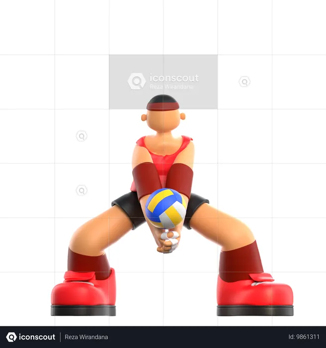 Volleyball Player  3D Illustration