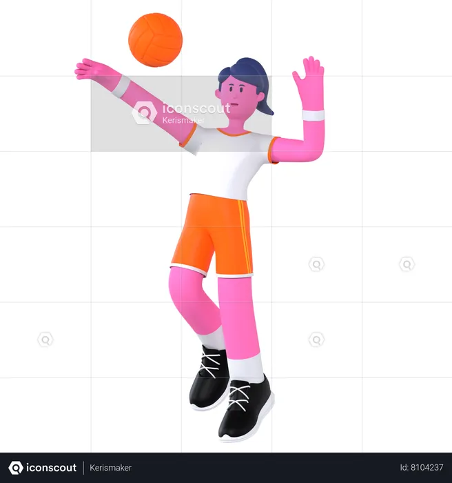 Volleyball Player  3D Illustration