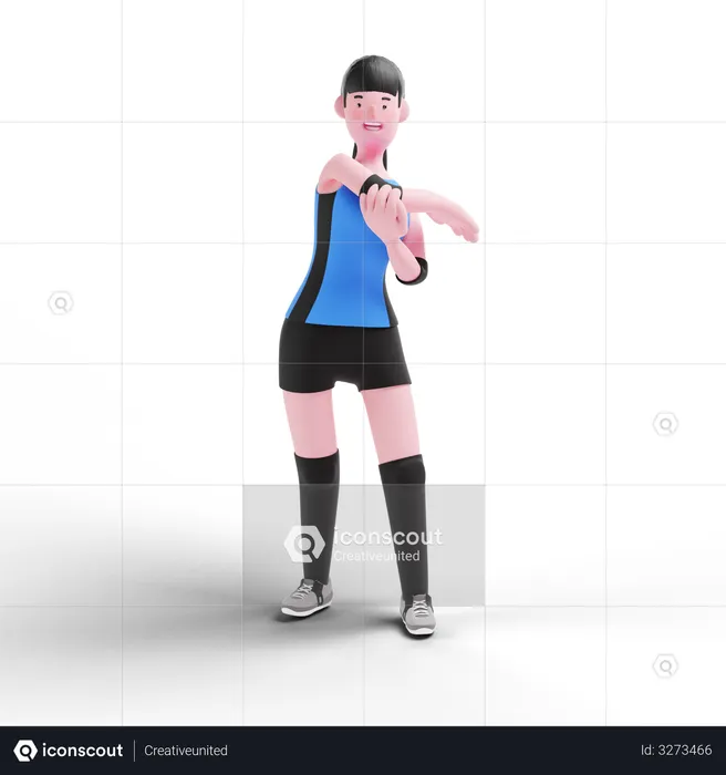Volleyball player getting ready to play match  3D Illustration