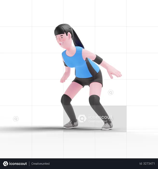 Volleyball player standing  3D Illustration