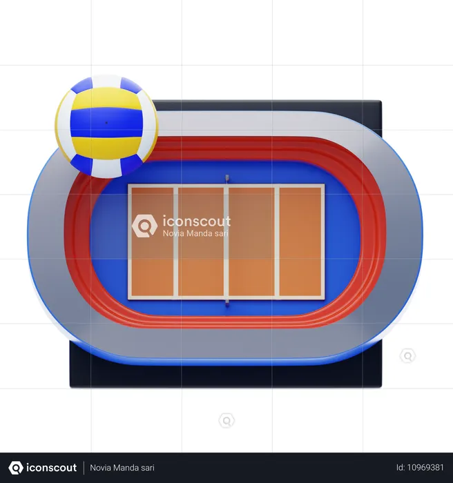 Volleyballstadion  3D Icon