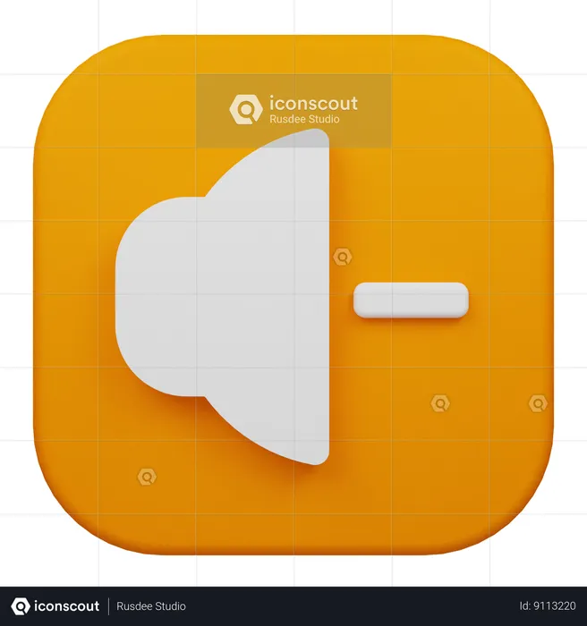 Volume Down  3D Icon