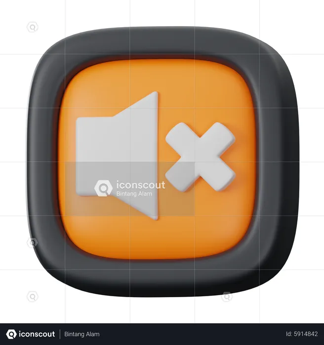 Volume Off Button  3D Icon