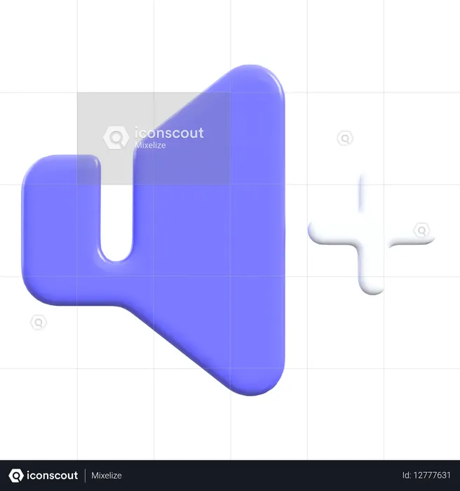 Lautstärke plus  3D Icon