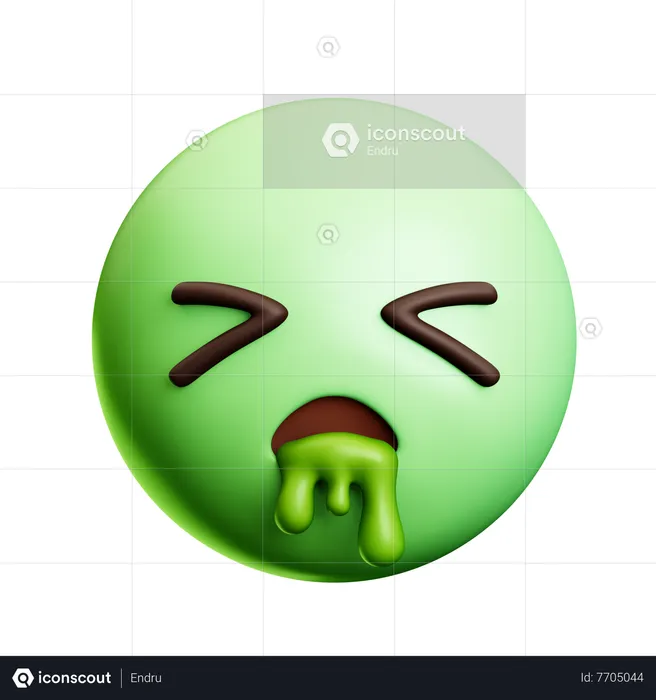 Vomiting Emoji 3D Icon