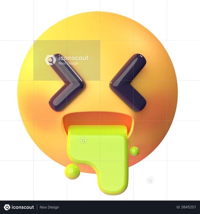 Vomiting Emoji Emoji 3D Icon