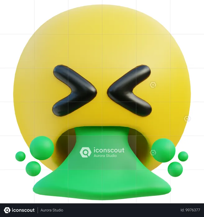 Vomiting Emoji Emoji 3D Icon