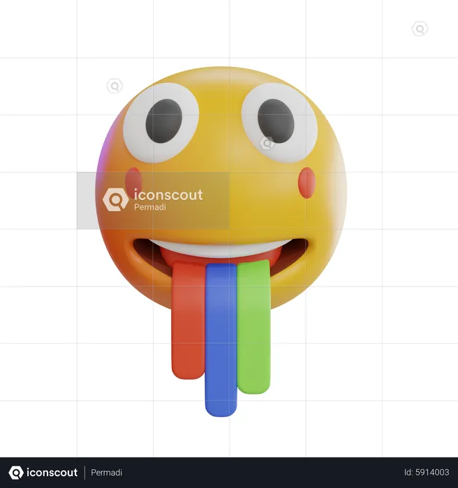 Vomiting Emoji Emoji 3D Icon