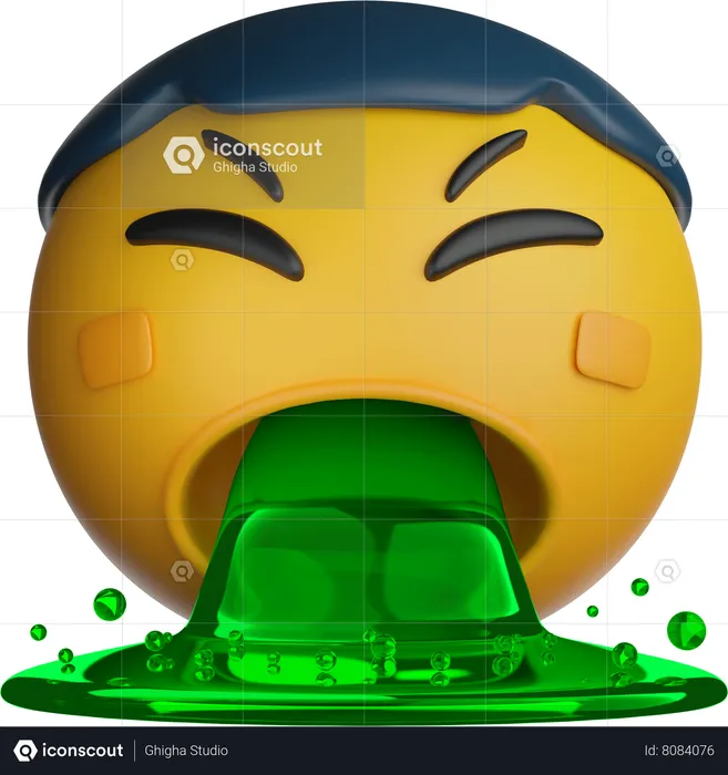 Vomiting Emoji Emoji 3D Icon