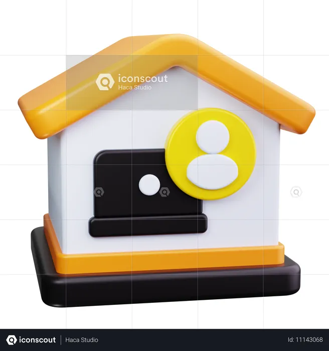 Von zuhause aus arbeiten  3D Icon