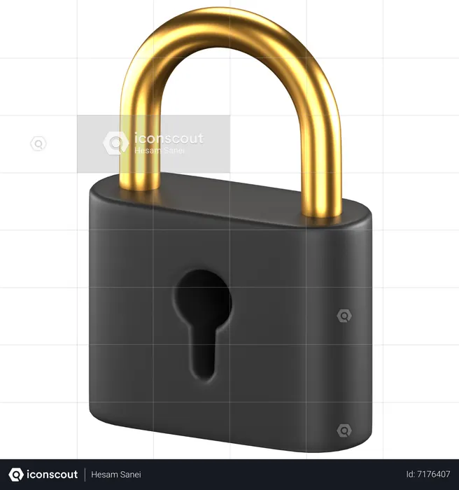 Vorhängeschloss  3D-Symbol
