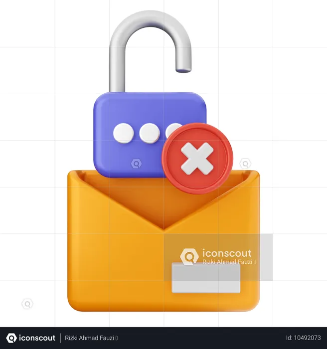 Vorhängeschloss mail internet sicherheit  3D Icon