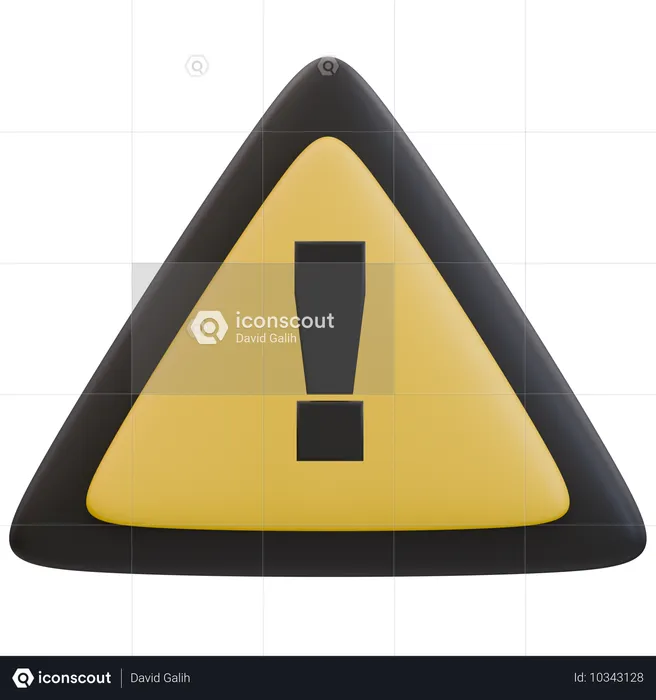 Achtung Schild mit Ausrufezeichen  3D Icon