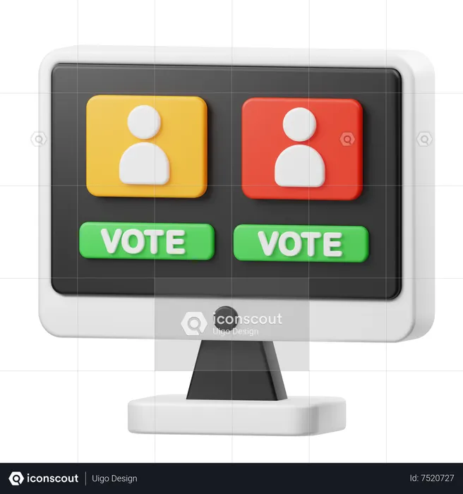 Votação on-line  3D Icon