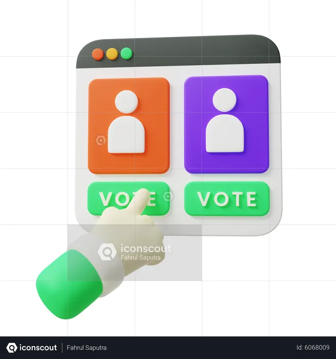 Votación en línea  3D Illustration