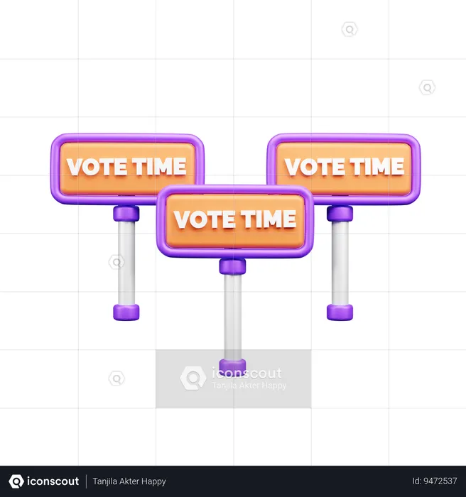 Vote Time Banner  3D Icon