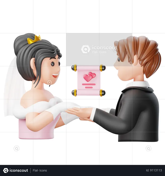 Votos de casamento  3D Icon