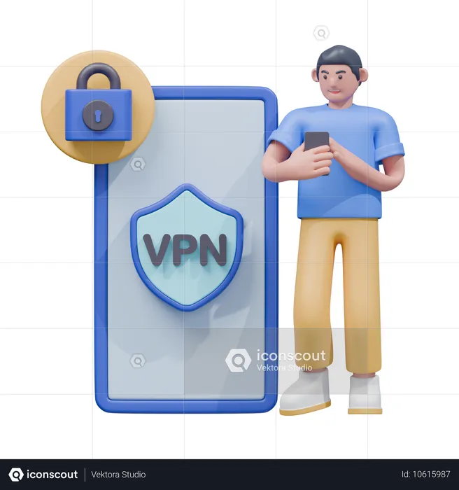 Vpn 메시지  3D Illustration