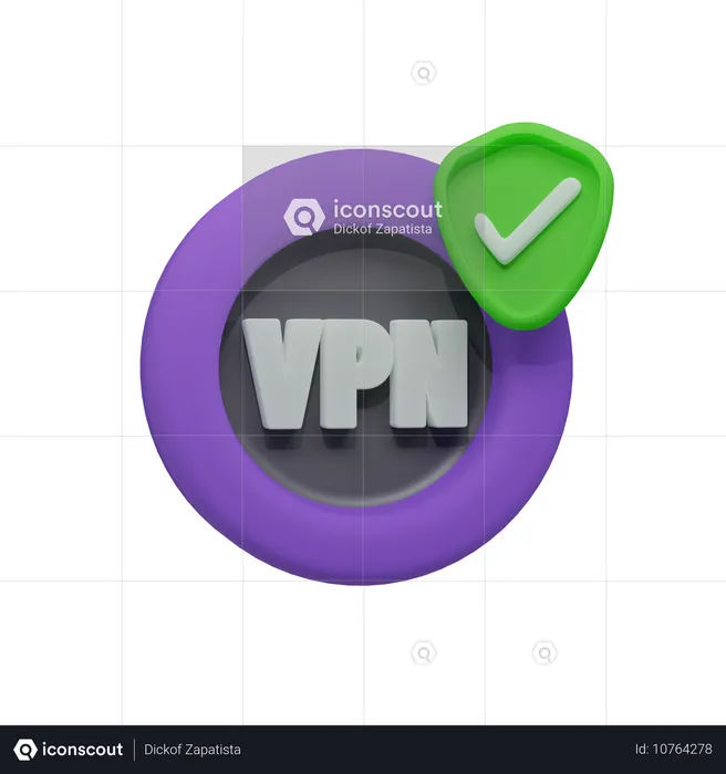 VPN 네트워크 보안  3D Icon