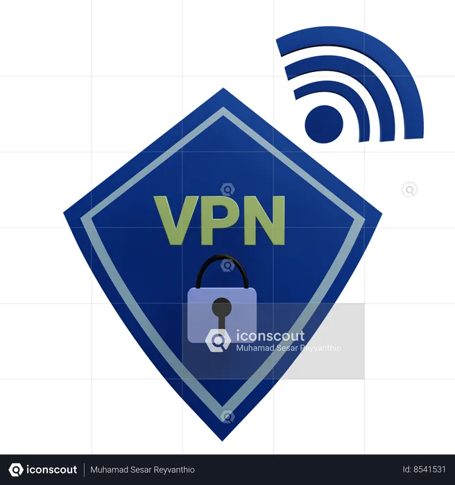 Seguridad VPN  3D Icon