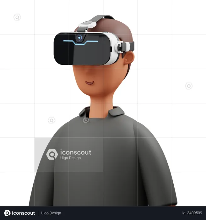 VR 고글을 쓴 남자  3D Icon