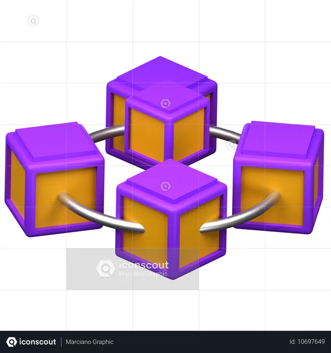 Blockchain virtuelle  3D Icon