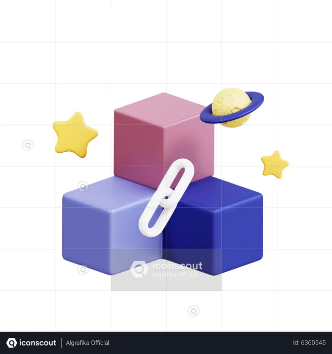 Vr Blockchain  3D Icon