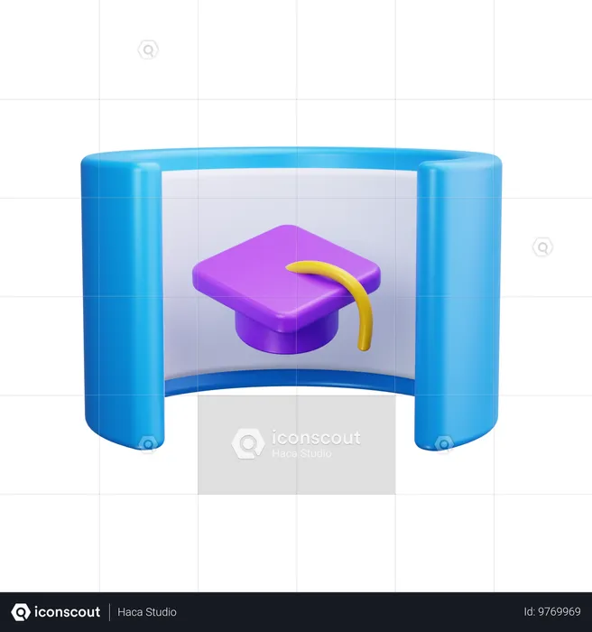 Remise des diplômes en réalité virtuelle  3D Icon