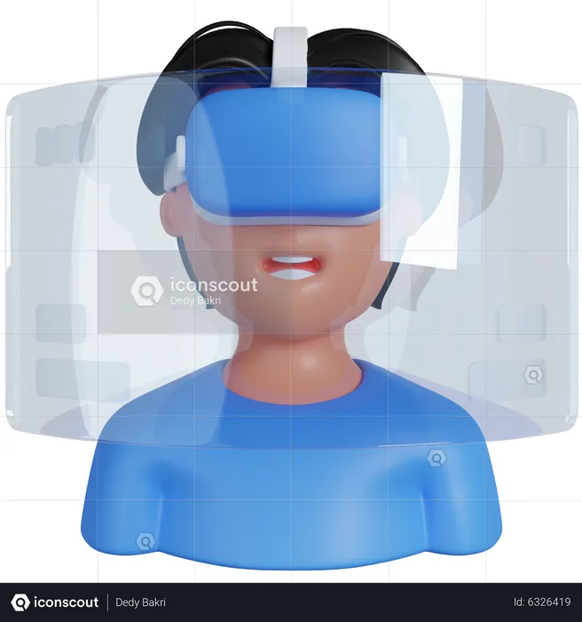 Educação em realidade virtual  3D Icon