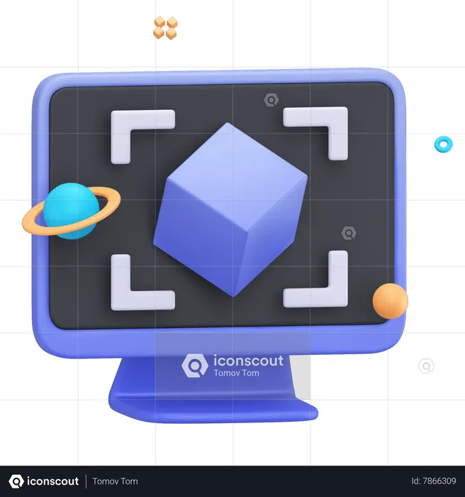 Educación virtual  3D Icon