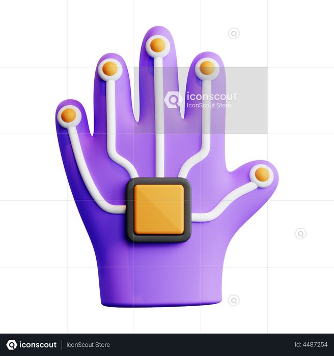 Vr Gaming Gloves 3D Illustration