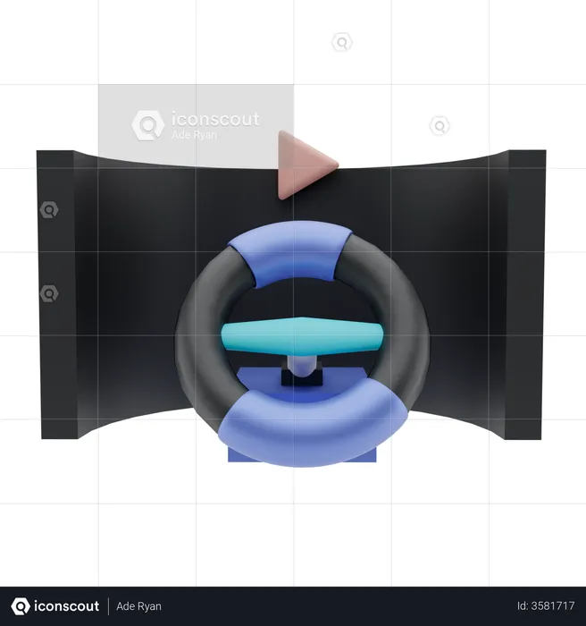 Vr Gaming Steering  3D Illustration